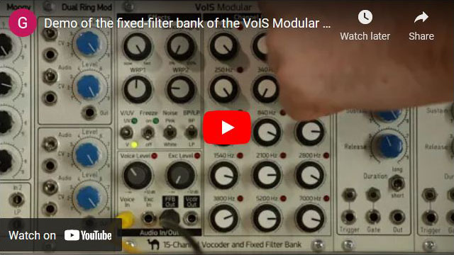 Youtube: Demo of the fixed-filter bank of the VoIS Modular vocoder