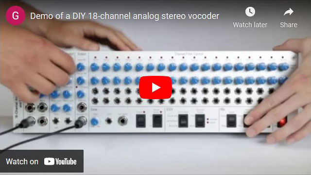 Youtube: Demo of a DIY 18-channel analog stereo vocoder